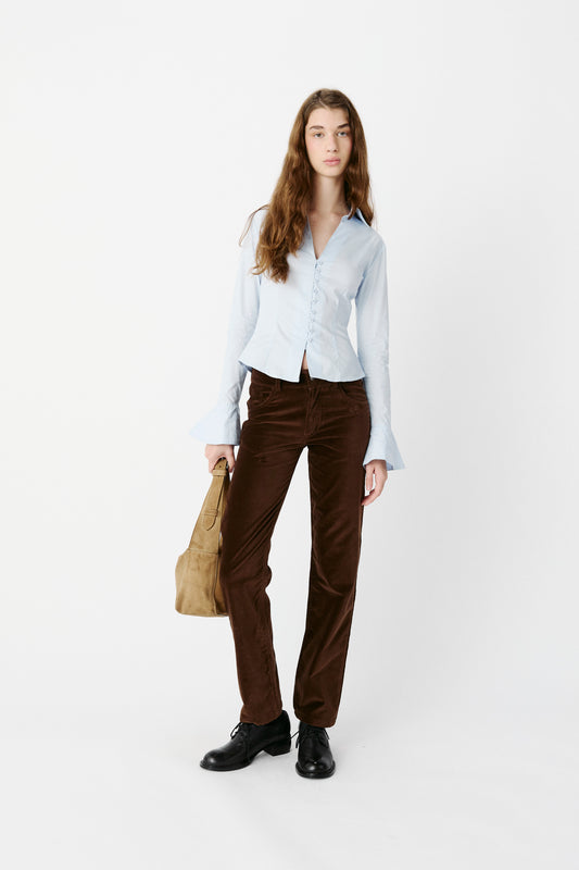 Flesh For Fantasy Velvet Pant Brown