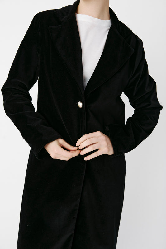 Flesh For Fantasy Velvet Coat Black