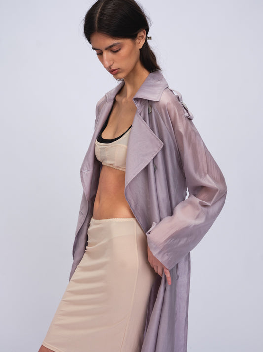 Mansa Trench Coat Lilac
